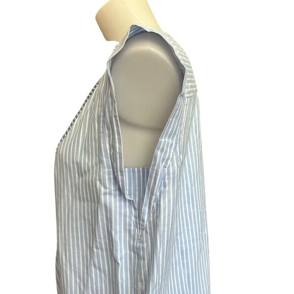 LOFT Striped blue White Henley Shift Dress Preppy Nautical size‎ Small Lined - Picture 3 of 9
